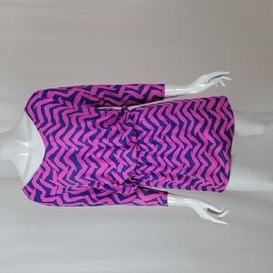 Lilly Pulitzer Pink Purple Knit Blouson Dress